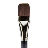 KINGART Premium Equinox 747W-1 Flat Wash Series Watercolor Artist Brushes, Synthetic Squirrel Hair, Aqua Acrylic Short Handle, Size 1" KINGART