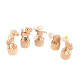 5 Pcs Wooden Animal Arts and Crafts for Unfinished Wood Crafts to Paint Wooden Craft Peg Dolls DIY Wooden Aniaml DIY Unfinished Dolls Model COHEALI
