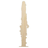 Clarinet Music Instrument Silhouette Unfinished Wood Shape Piece Cutout for DIY Craft Projects - 1/8 Inch Thick - 4.70 Inch Size Sniggle Sloth