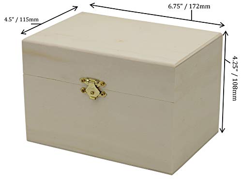 Creative Hobbies® Ready to Decorate Wooden Recipe Box with Hinged Lid and Front Clasp - Make Your Own Gift, Jewelry, Photo Box - WoodArtSupply