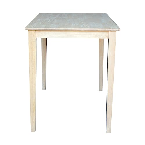 International Concepts Solid Wood Top Dining table, 30 x 48, Unfinished