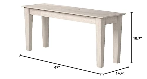 International Concepts Shaker Style Bench, Unfinished IC International Concepts