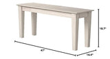 International Concepts Shaker Style Bench, Unfinished IC International Concepts