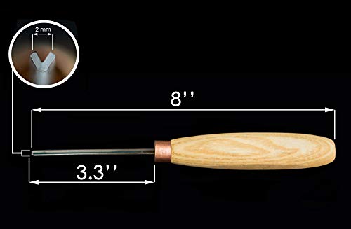 BeaverCraft Wood Carving V Gouge K12/02 Woodworking Hand Chisel Compact Wood Carving Knife for Beginners and Profi - WoodArtSupply