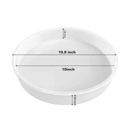 RESINWORLD 10‘‘ X 2'' Deep Large Round Tray Mold, Tray Board Table Clock Silicone Molds for Resin Casting, Floral Flower Preservation Bouquet Resin