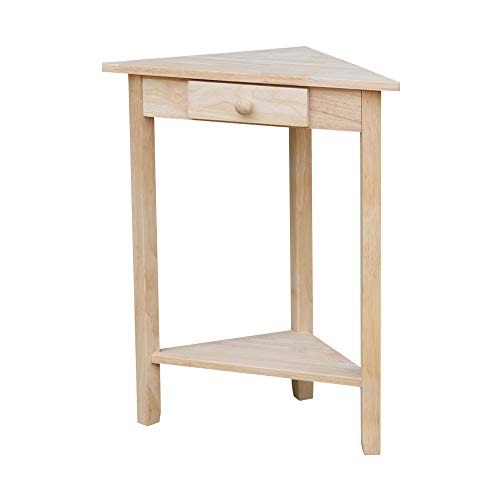 International Concepts Corner Accent Table, Unfinished - WoodArtSupply