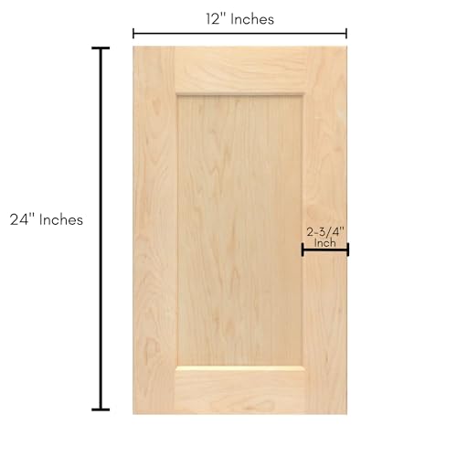 ONESTOCK Unfinished Maple Shaker Cabinet Door Front Replacement - 12W x 24H ONESTOCK