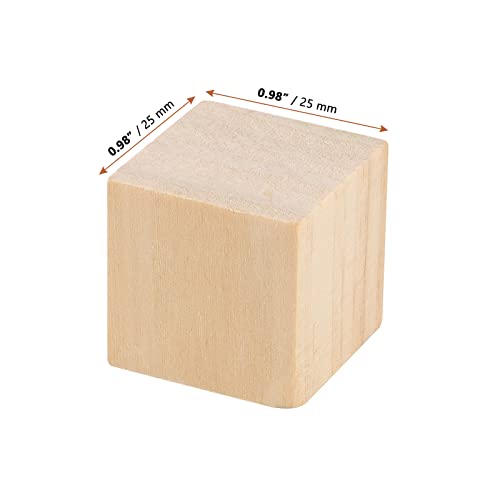 LEXININ 400 PCS 1 Inch Small Wooden Cubes, 25mm Natural Unfinished Wood Blocks, Blank Square Wood Cubes for Crafts, DIY Projects - WoodArtSupply