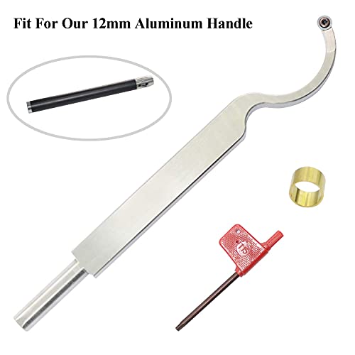 Swan Neck Hollower 10 Inches Wood Turning Tool Carbide Tipped Lathe Chisel Tool Bar with Ci5 8.9mm Round Carbide Insert Cutter for Wood Hobbyist or Asieg Tool