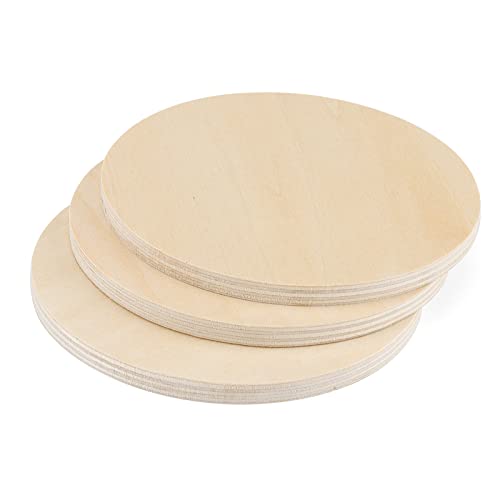 SOUJAP 30 Pack 4 Inch Wood Plywood Circles, 1/4 Inch Thick Round Wood Cutouts, Unfinished Wood Discs for Crafts, Painting, DIY SOUJAP