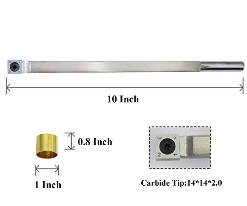 Carbide Tipped Woodturning Tool S14 Carbide Wood Lathe Tool Rougher Made of Stainless Steel with 14 mm Square Carbide Cutter and T20 star tip Dirtech
