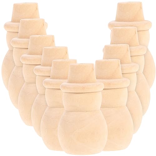 ifundom 20Pcs Wood Peg Dolls Unfinished Snowman Wooden People Unpainted Blank Wooden Peg Dolls Figures for DIY Crafts ifundom