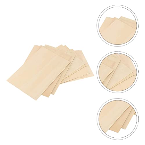 MAGICLULU 10pcs Unfinished Rectangular Wood Slice Natural Unfinished Wood Board Blank Wooden Rectangular Cutouts for DIY Arts Craft Project (20 *