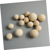 KALLORY 200 Pcs Crafts Loose Beads Unfinished Wood Bead Natural Wood Balls Mini Wood Balls Loose Spacer Bead No Hole Wood Bead House Supplies Blank KALLORY