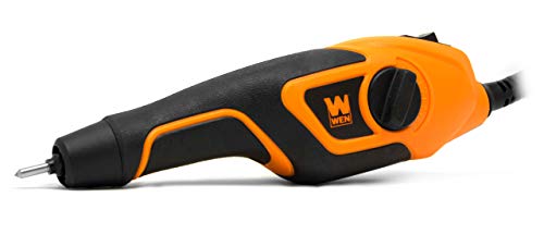 WEN 21D Variable-Depth Carbide-Tipped Engraver for Wood and Metal , Lightweight, Variable Speed, Compact, Orange - WoodArtSupply