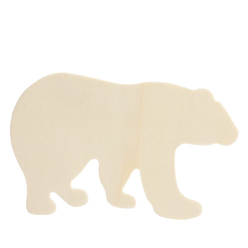 Pack of 24 Unfinished Wood Bear Cutout by Factory Direct Craft - Blank Wooden Bear Craft Shapes to Turn into Polar Bears, Panda Bears, Grizzly Bears, Factory Direct Craft