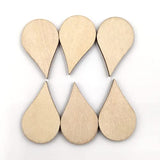 ARTIBETTER Wedding Decor 100 Pcs 30x18mm Wooden Slices Blank Unfinished Wood Teardrop Shaped Wooden Crafts Wood Cutout Ornament for DIY Art Craft ARTIBETTER