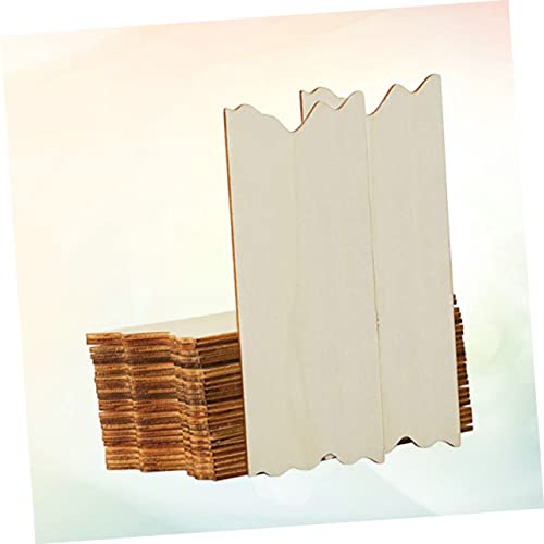 VILLFUL 24pcs DIY Rectangular Wood Board Hanging Board Registration Unfinished Wood Slice Wood Blank Plaque Craft Boards for Signs Blank Wood Chips VILLFUL