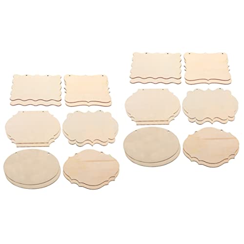 MAGICLULU 24 Pcs Shaped Wood Chips Blank Wall Signs for Crafts Blank Hanging Sign Unfinished Wood Sign Unfinished Welcome Sign DIY Wood Pallet Sign MAGICLULU