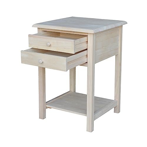 International Concepts Lamp Table, Wood, Unfinished IC International Concepts