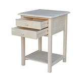 International Concepts Lamp Table, Wood, Unfinished IC International Concepts