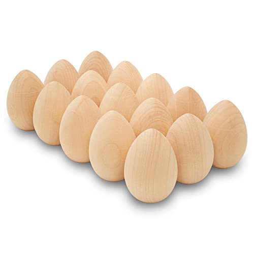 30 Smooth Standable Wooden Easter Eggs to Paint, Quality Small Wooden Eggs for Crafts, Wooden Easter Eggs Paint 2 in, by Woodpeckers - WoodArtSupply