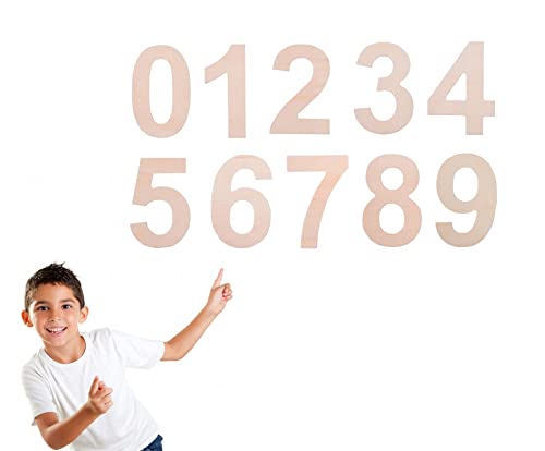 12 Inch Large Blank Wood Number 0 Unfinished Wood Slices Signs Board, Wooden Numbers for DIY Craft Projects, Birthday, Party, Wedding Decorations BIUWING