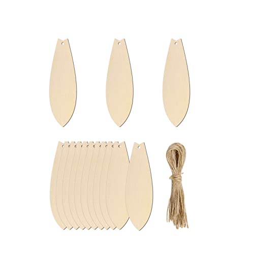 20pcs Surfboard Shape Unfinished Wood Cutouts DIY Crafts Blank Surf Board Wooden Ornaments for Summer Beach Hawaii Luau Party Decoration JANOU