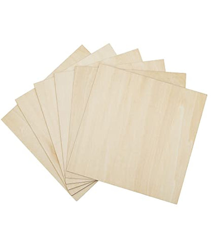 Unfinished Wood, 6 Pack Basswood Sheets for Crafts, Craft Wood Board for House Aircraft Ship Boat Arts and Crafts, School Projects, Wooden DIY