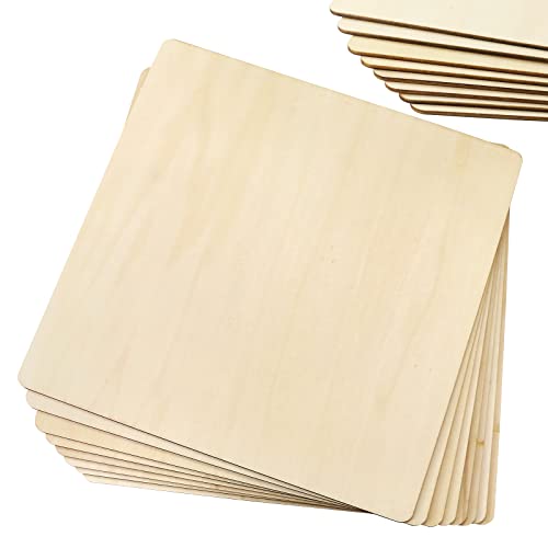 FSWCCK Pack of 8 PCS 12 x 12 Inch Craft Wood, Plywood Board Basswood Sheets, Perfect for DIY Projects, Drawing, Painting, Laser, Wood Burning, Wood Engraving and Laser Projects
