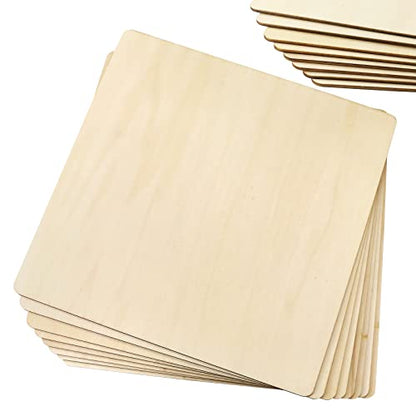 FSWCCK Pack of 8 PCS 12 x 12 Inch Craft Wood, Plywood Board Basswood Sheets, Perfect for DIY Projects, Drawing, Painting, Laser, Wood Burning, Wood