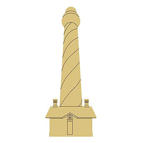 Lighthouse Design by Lines Cutout Unfinished Wood Beach Décor Summer Door Hanger MDF Shape Canvas Style 2 Art 1 (12") Diverse Woodworking