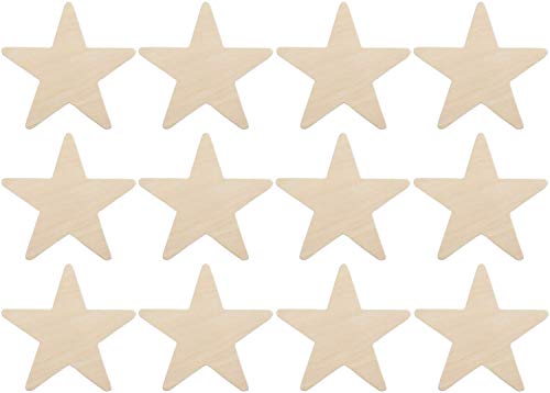 Creative Hobbies® 3.5 Inch Unfinished Wooden Shapes - Ready to Paint or Decorate Star Shape | 12 Pack Creative Hobbies