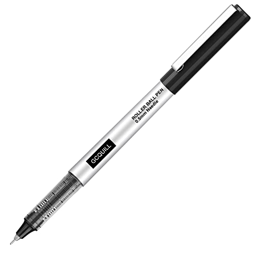 GC QUILL Rollerball Pens, Pack of 24, 0.5mm Black Liquid Ink Pens for Bullet Journaling, Fine Point Rollerball, Office Supplies for Writing, Taking GC QUILL