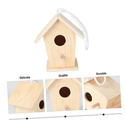 Yardwe Build Birdhouse Kit Paintable Bird House Bark Prevention Bird House Wood Craft Supplies DIY Wooden Craft Birdhouse Making Kit Out Door Toys