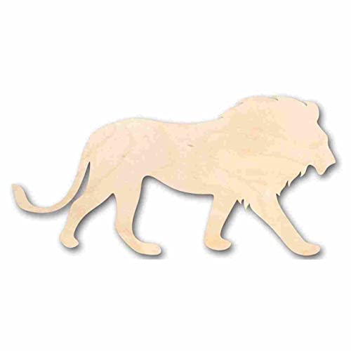 Unfinished Wood Lion Shape - Animal - Wildlife - Craft - up to 24" DIY 6" / 1/8" - WoodArtSupply