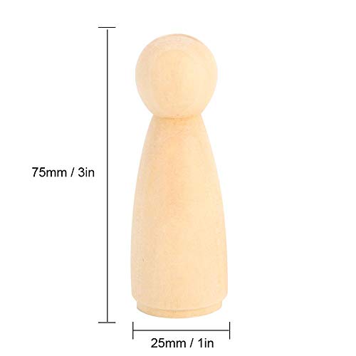 Wooden Peg Doll Bodies, 10pcs 75mm Unfinished People Shapes Wooden People Bodies Angel Dolls for DIY Painting Figure Craft, Female zjchao