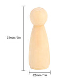 Wooden Peg Doll Bodies, 10pcs 75mm Unfinished People Shapes Wooden People Bodies Angel Dolls for DIY Painting Figure Craft, Female zjchao