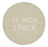 Creative Hobbies 12 inch Round Circle Cutout Shapes, DIY Unfinished Wood Craft Shape - Pack of 3, Ready to Paint or Decorate Creative Hobbies