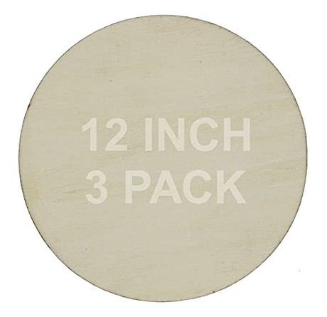Creative Hobbies 12 inch Round Circle Cutout Shapes, DIY Unfinished Wood Craft Shape - Pack of 3, Ready to Paint or Decorate Creative Hobbies