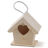 3.7" Wooden Heart Birdhouse by Make Market - Unfinished Hanging Birdhouse Made of 100% Wood, Outdoor Nesting Boxes - Bulk 8 Pack Make Market