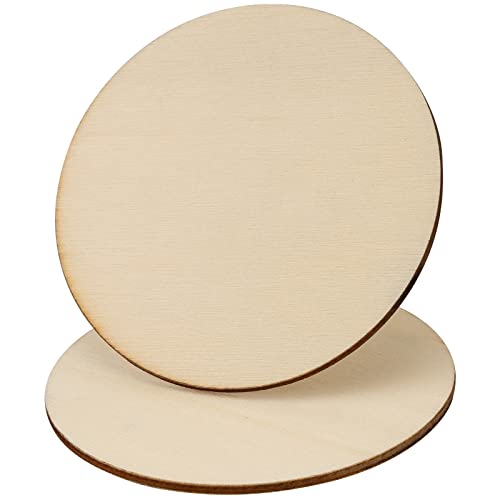 ZEONHAK 200 PCS 3 Inch Wood Circles, Circle Wood Pieces, Round Poplar Wood Discs, Wood Circles for Crafts, Painting, Home Decorations ZEONHAK