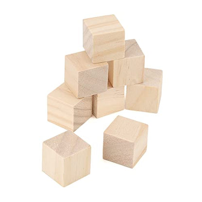 LEXININ 400 PCS 1 Inch Small Wooden Cubes, 25mm Natural Unfinished Wood Blocks, Blank Square Wood Cubes for Crafts, DIY Projects - WoodArtSupply