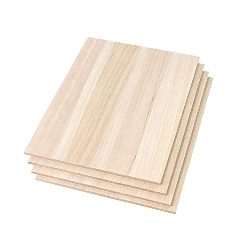 4 Pack MDF Wood Boards 12"x17"-1/4th inch Thick Wooden Planks, Double Sided Veneered MDF Sheet for Homemade DIY Crafts Cregugua