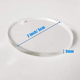 JINMURY 120 Pcs 2 Inch Acrylic Keychain Blanks | Clear Acrylic Circle Discs with Hole, Come with Silver 30 Tassles and 30 Keychain Rings, Perfect for JINMURY
