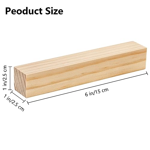 YOUEON 20 Pcs 6x1x1 Inch Unfinished Wood Blocks for Art and Crafts, Whittling Wood Blocks for Beginners and Experts, Wood Carving Blocks for Youeon