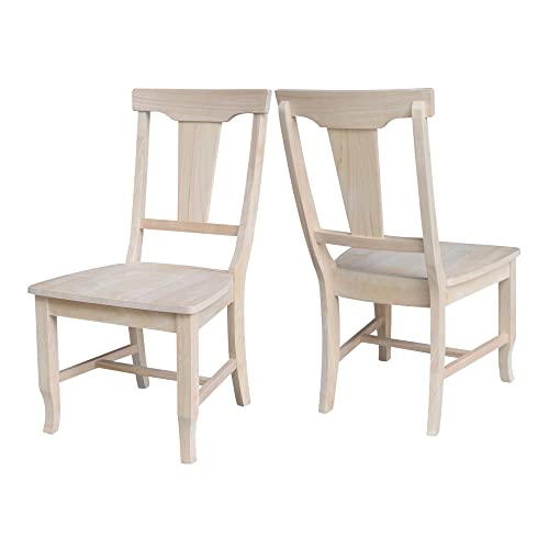 IC International Concepts Panel Back Chair, Unfinished - WoodArtSupply