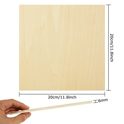 12Pcs 8x8x1/4 Inches Basswood Sheets, Unfinished Basswood Sheets, Plywood Sheet for Arts and Crafts, Painting, Pyrography, Wood Engraving, Wood - WoodArtSupply