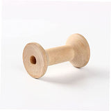 COHEALI 300 Pcs Wooden Thread Spools Crafts Sewing Wooden Spool Empty Thread Spools Yarn Bobbins Wood Spools Weaving Bobbins Embroidery Kit COHEALI