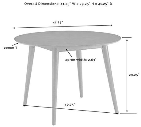 Crosley Furniture Landon Mid-Century Modern Round Wood Dining Table, Mahogany Crosley Furniture